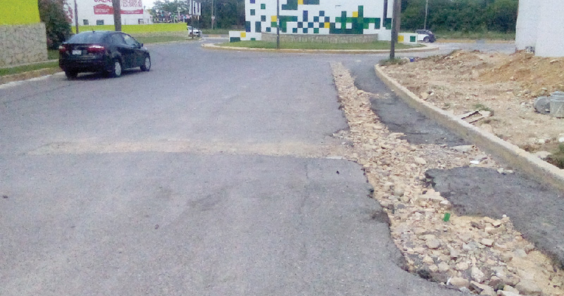 Calle en mal estado en Ciudad Victoria por obras de COMAPA